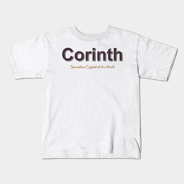 Corinth Grunge Text Kids T-Shirt by QinoDesign